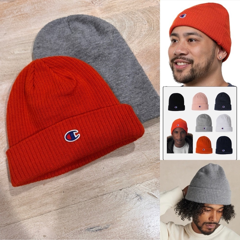 Champion Orange and Gray Beanie Set